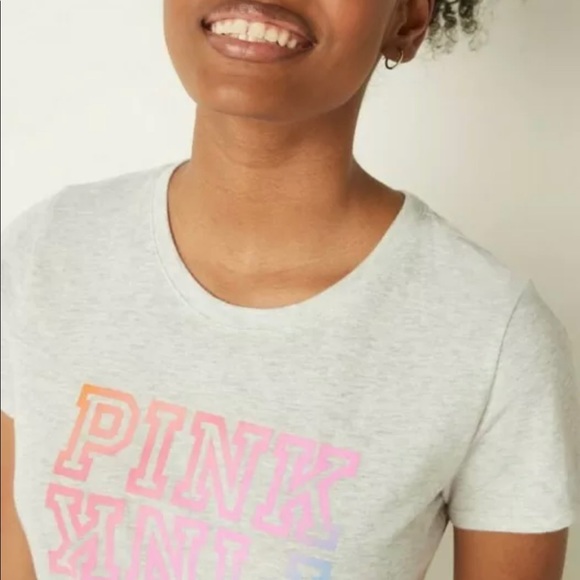 Victoria’s Secret PINK Heather Grey Pink Neon Bubble Gradient Size XL - Picture 4 of 13